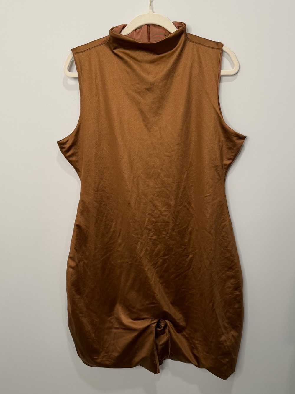 SKIMS All-In-One Shine Mock Neck Romper Bronze Brown Size 4X